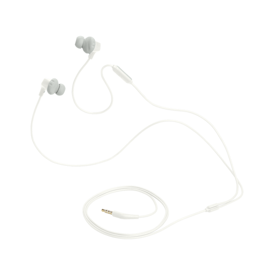 JBL Endurance Run 2 Wired - White - Waterproof Wired Sports In-Ear Headphones - Detailshot 3 image number null